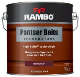 Rambo Pantser Beits Transparant Hoogglans - Teakhout 1204 - 2,5 liter