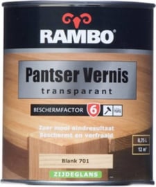 Rambo Pantser Vernis Hoogglans Alkyd - Blank 701 - 0,75 liter