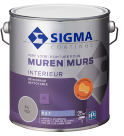 Sigma Muurverf Mat Reinigbaar - RAL 7016 antracietgrijs - 2,5 liter