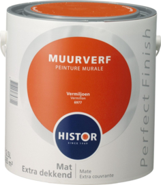 Histor Perfect Finish Muurverf Mat - Vermiljoen 6977 - 2,5 Liter