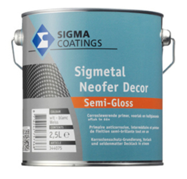 Sigmetal Neofer Decor Semi Gloss - Wit - 2,5 liter - Corrosiewerende primer en aflak