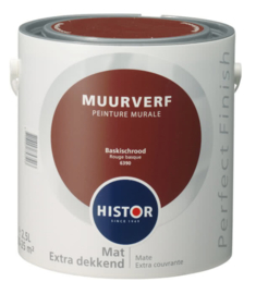 Histor Perfect Finish Muurverf Mat - Baskischrood 6390 - 2,5 Liter