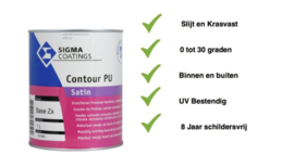 Sigma Contour PU Satin - wit - 1 liter - Vergelijkbaar Sigma S2U Satin