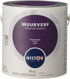 Histor Perfect Finish Muurverf Mat - Zwarte Bes 6984 - 2,5 Liter