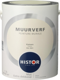 Histor Perfect Finish Muurverf Mat - Katoen Ral 9001 - 5 Liter