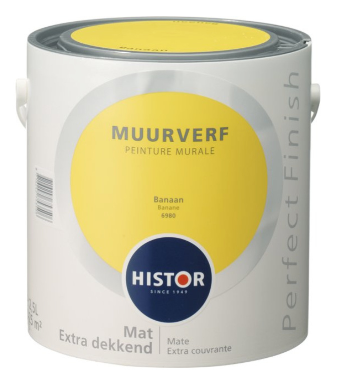 overdracht ziekte Overname Histor Perfect Finish Muurverf Mat - Banaan 6980- 2,5 Liter | Histor  Perfect Finish Muurverf Mat | VERF 43
