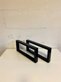 Set zwart stalen plankdragers PATO koker 4x2cm, 40x17cm