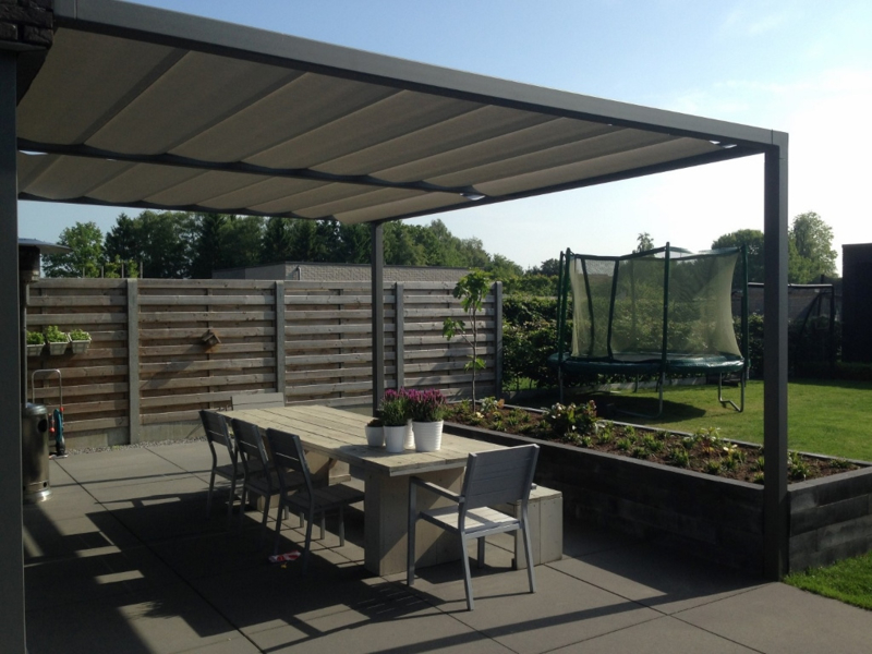 Pergola zonwering (acryl) 101 cm t/m 150 cm | Pergola zonwering | pergolazonweringen.nl