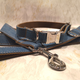 jeans / beige halsband en lijn set