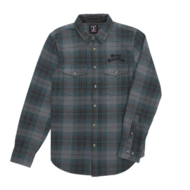 LOSER MACHINE X SOCIAL DISTORTION BAD LUCK FLANNEL BLUE-TEAL