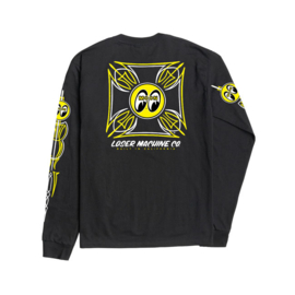 LOSER MACHINE X MOONEYES BLUE COLLAR  LONG-SLEEVE T-SHIRT BLACK