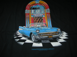 VINTAGE CHEVROLET CHEVY  &  JUKEBOX  T SHIRT BLACK