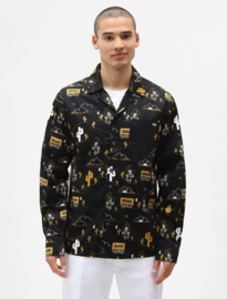 DICKIES BETTLES  AOP LONGSLEEVE SHIRT BLACK