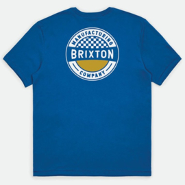 BRIXTON TERMINAL WORN WASH T-SHIRT ROYAL BLUE