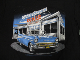 VINTAGE CHEVROLET  & DINER  T SHIRT BLACK