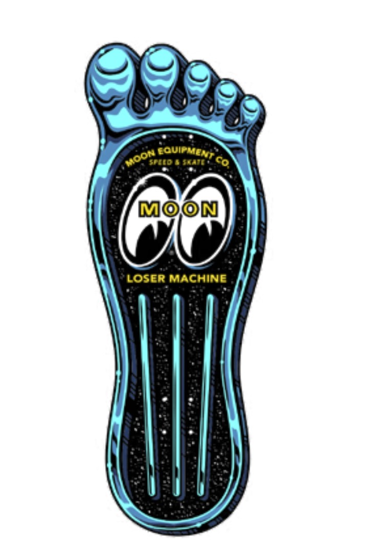 LOSER MACHINE X MOONEYES  GAS PEDAL SKATEBOARD DECK  BLUE