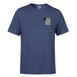 OLD GUYS RULE  'STACKED AND STOKED ' T-SHIRT HEATHER NAVY