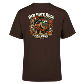 OLD GUYS RULE  'MANCAVE ' T-SHIRT CHOCOLAT BROWN
