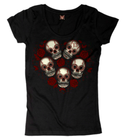 LUCKY 13 CINCO DE MUERTE WOMEN'S SCOOP NECK TEE