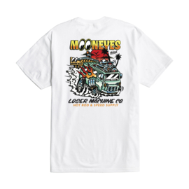 LOSER MACHINE X MOONEYES  ECONO-HAULING T-SHIRT WHITE