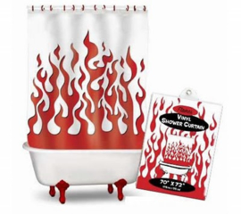 FLAMES VINYL SHOWER CURTAIN