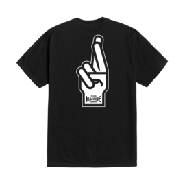 LOSER MACHINE GOOD LUCK  T-SHIRT FINGERS BLACK