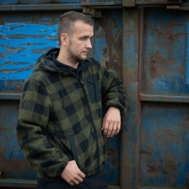 FOSTEX REVERSIBLE SHERPA SOFTSHELL JACKET BLACK OLIVE