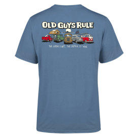 OLD GUYS RULE 'PARKING LOT ' T-SHIRT  INDIGO BLUE