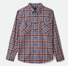 BRIXTON BOWERY  FLANNEL LONG SLEEVE STRETCH  SHIRT  SLATE BLUE