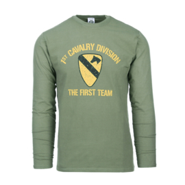 FOSTEX  LONGSLEEVE  T-SHIRT 1ST CAVALRY DIVISION GREEN