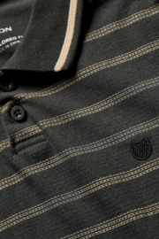 BRIXTON PROPER POLO KNIT WASHED BLACK VANILLA