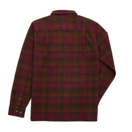 DARK SEAS  COLONY FLANNEL SHIRT BROWN / RED