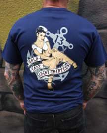 LUCKY 13 HOLD FAST T SHIRT NAVY