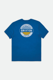 BRIXTON TERMINAL WORN WASH T-SHIRT ROYAL BLUE