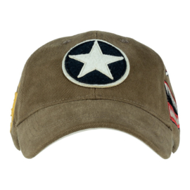 FOSTEX BASEBALL CAP P-40 CURTISS WARHAWK BRUSHED GREEN