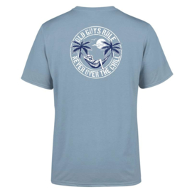 OLD GUYS RULE 'NEVER OVER THE CHILL' T-SHIRT STONE BLUE