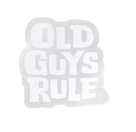 OLD GUYS RULE  'STACKED LOGO' DECAL - WHITE STICKER