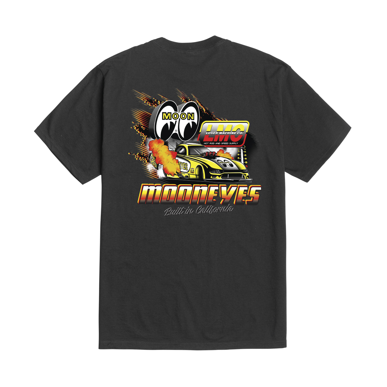 LOSER MACHINE X MOONEYES BURN OUT T-SHIRT BLACK