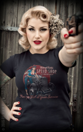 RUMBLE 59  T SHIRT HOT ROD BETTY S SPEED SHOP