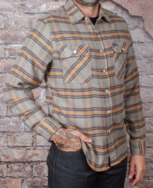 BRIXTON BOWERY  FLANNEL LONG SLEEVE STRETCH  SHIRT HEATHER GREY