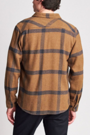 BRIXTON BOWERY L/S FLANNEL GOLD/NAVY