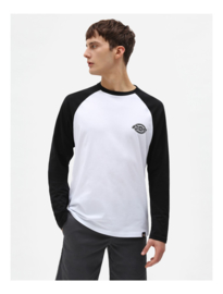 DICKIES  LONGSLEEVE BASEBALL T-SHIRT COLOGNE BLACK/WHITE