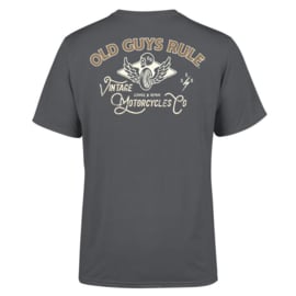 OLD GUYS RULE 'VINTAGE MOTORCYCLES' T SHIRT CHARCOAL