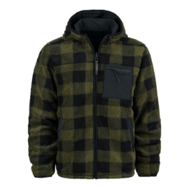 FOSTEX REVERSIBLE SHERPA SOFTSHELL JACKET BLACK OLIVE