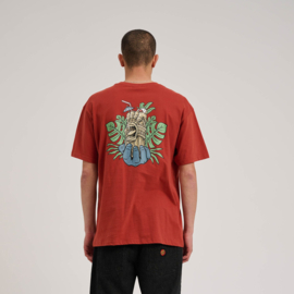 SANTA CRUZ TIKI HAND STRIP T-SHIRT DARK RUST