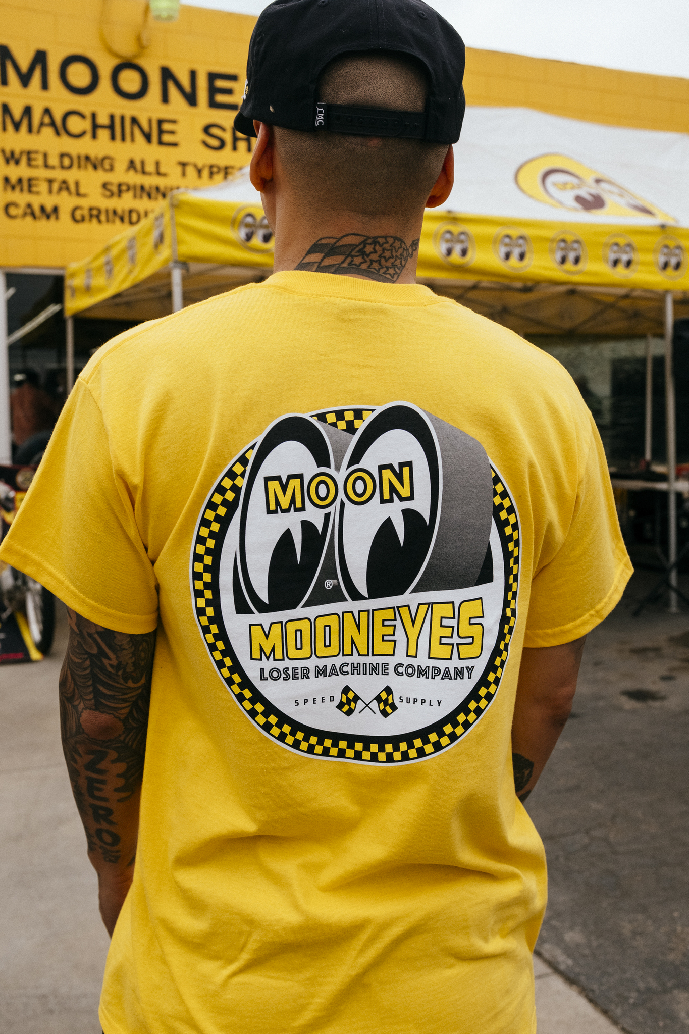 LOSER MACHINE X MOONEYES WINNERS CIRCLE T-SHIRT YELLOW