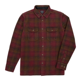 DARK SEAS  COLONY FLANNEL SHIRT BROWN / RED