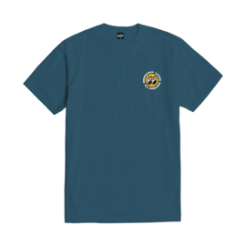 LOSER MACHINE X  MOONEYES POWER SLIDE T-SHIRT HARBOR BLUE