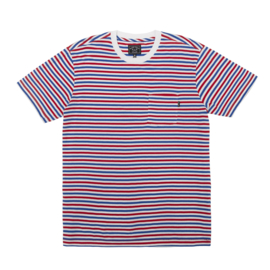 DARK SEAS GREENPORT KNIT T-SHIRT RED/ROYAL