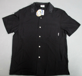 RIETVELD SMALL LOGO EMBROIDERIED COLLAR SHIRT BLACK